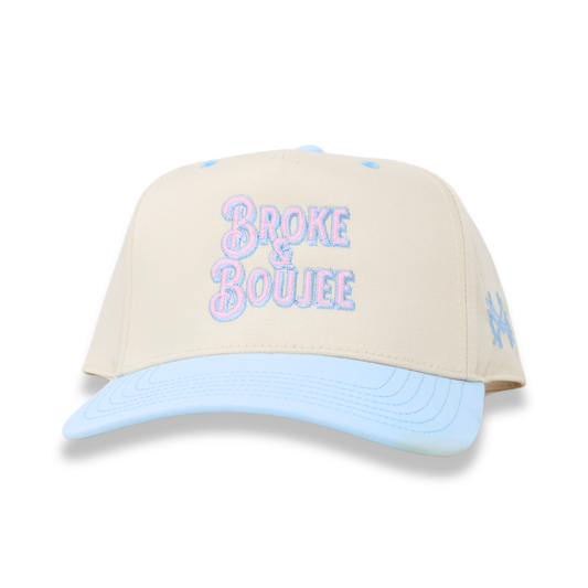The Mad Hatter Co - Broke & Boujee Trucker Hat: Retro Powder Blue/Natural