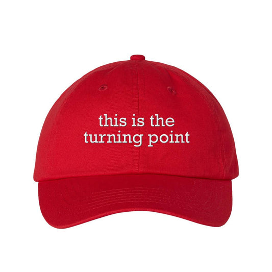 God And Glory Gifts - This Is The Turning Point Charlie Kirk Embroidered Dad Hat: Red