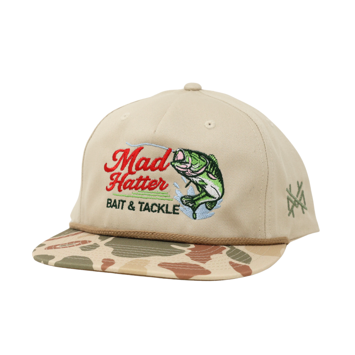 The Mad Hatter Co - Bait & Tackle Fishing Trucker Hat: Trucker Harvest Camo/ Natural