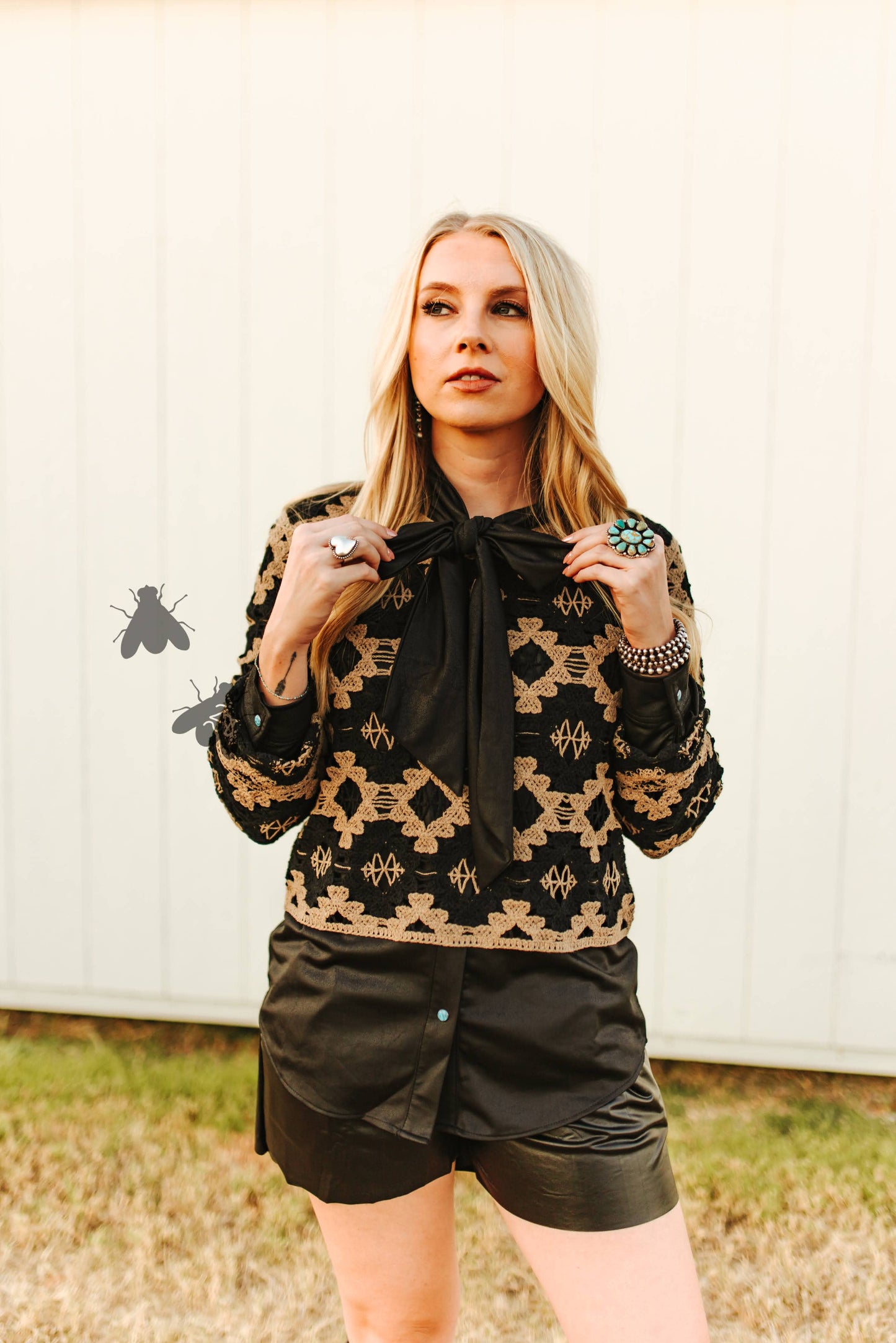 2 Fly Co - LEATHER OUTLAW TOP *MIDNIGHT: 3X