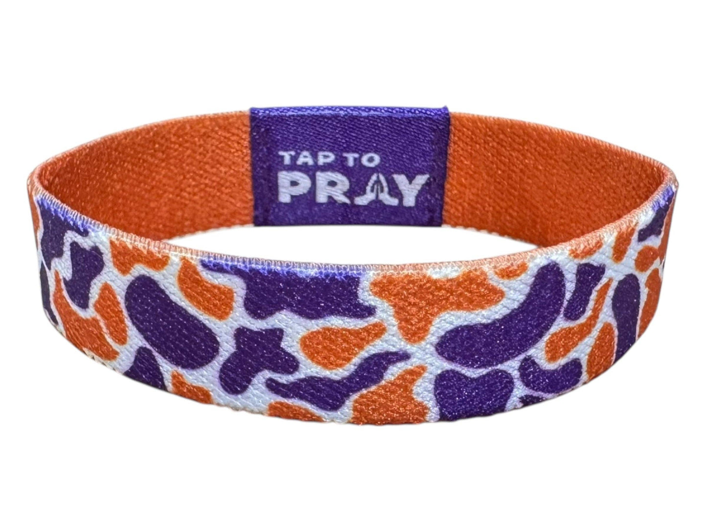Versible - Tap To Pray™ Wristbands - Team Camo - Orange & Purple: Medium
