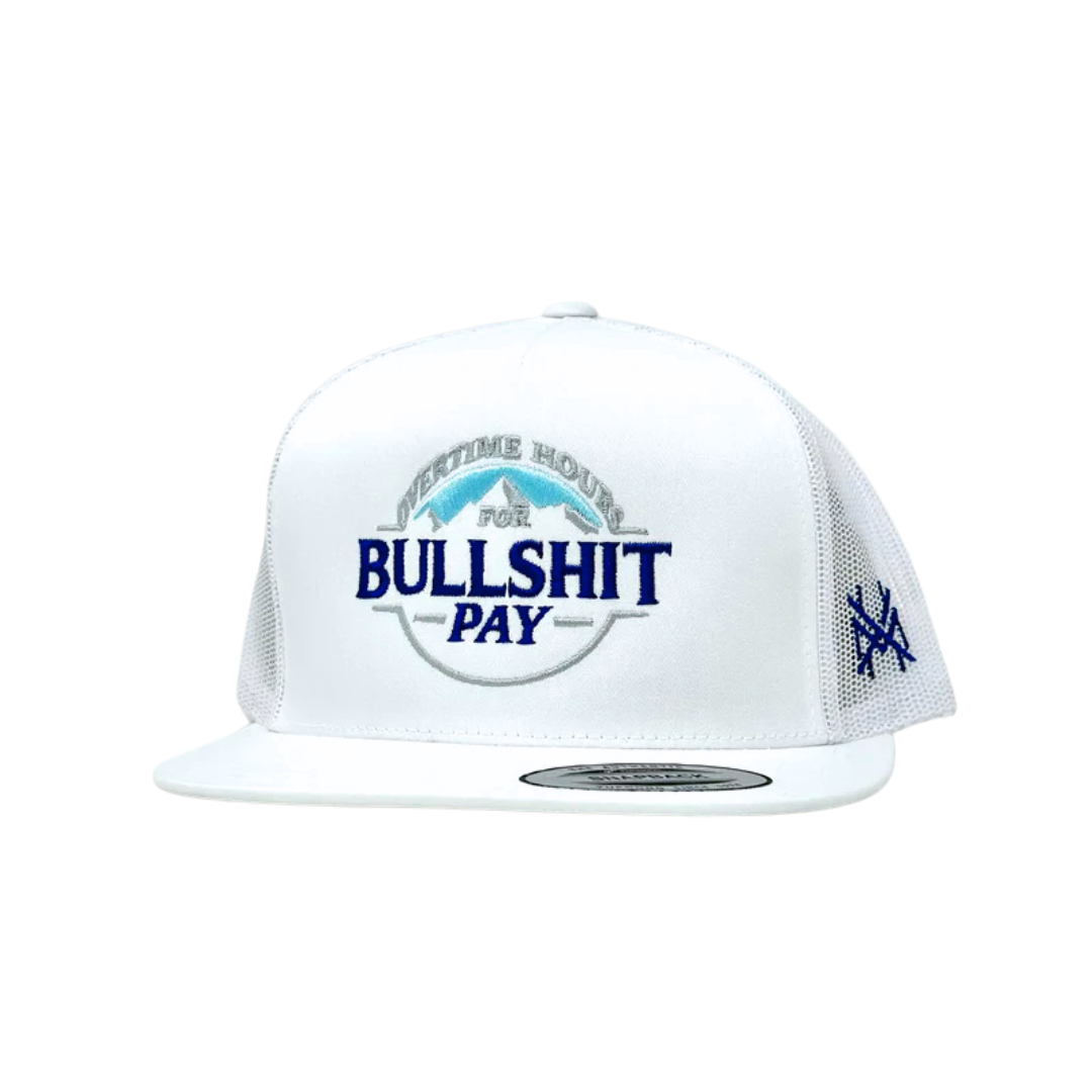 The Mad Hatter Co - Overtime Hours Trucker Hat: Flat Bill Black