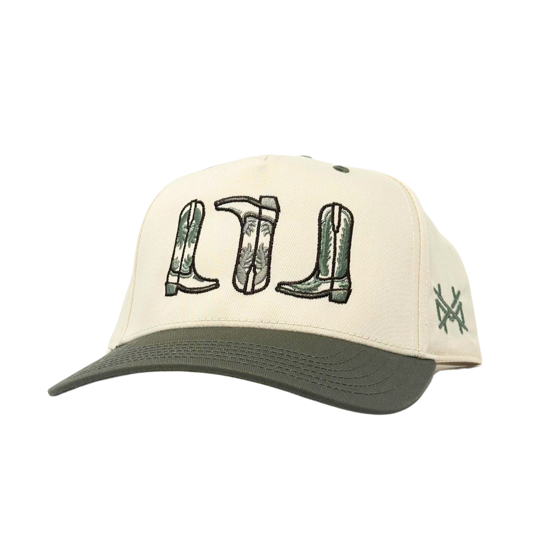 The Mad Hatter Co - MHC Boots Trucker Hat: Pink/Natural Otto