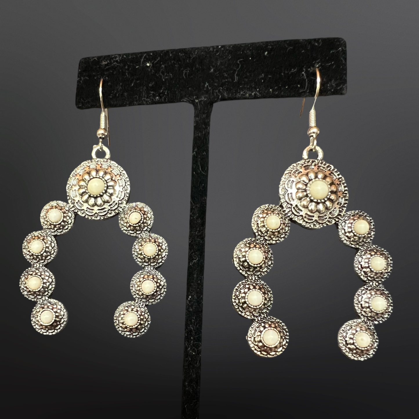 Westrian International - Squash Blossom Naja Western Faux Turquoise Earrings: Turquoise