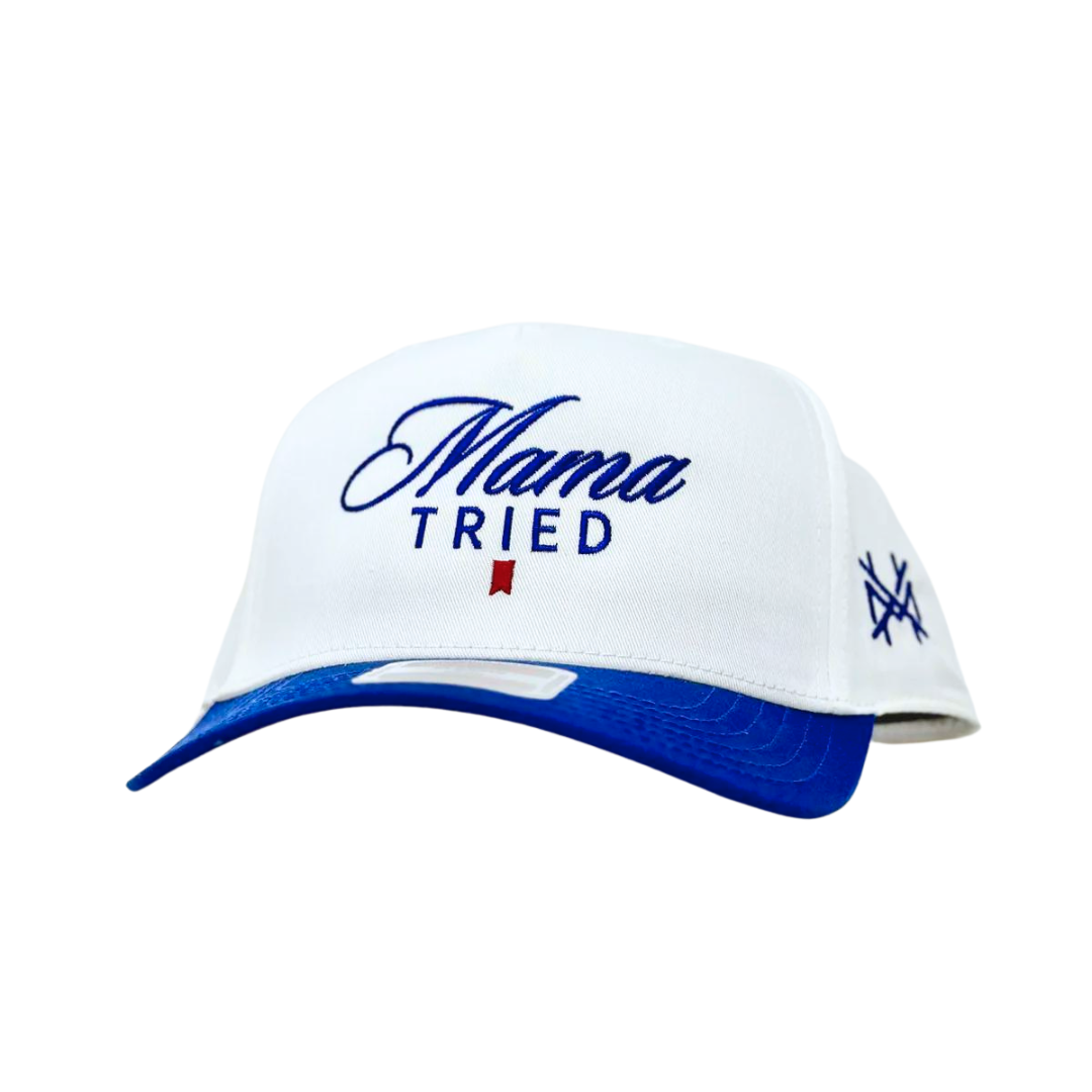 The Mad Hatter Co - MHC Mama Tried Ultra Trucker Hat: 6006 White/ Blue Rope