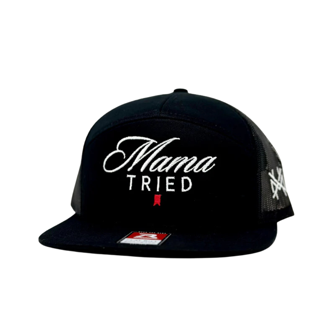 The Mad Hatter Co - Mama Tried Ultra: Flat Bill White with Blue Rope