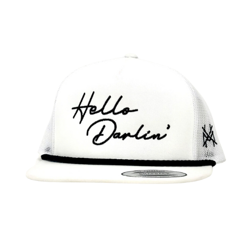 The Mad Hatter Co - Hello Darlin Trucker Hat: Flat Bill Charcoal/White