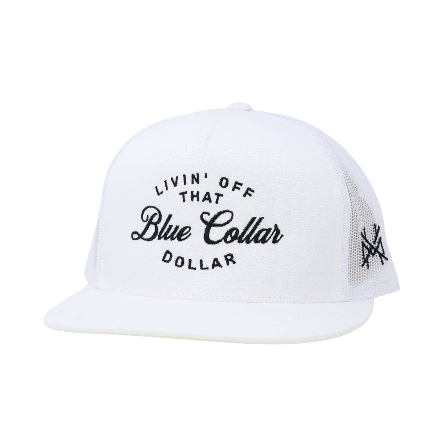 The Mad Hatter Co - Blue Collar Dollar Working Man Trucker Hat: 7 Panel Black