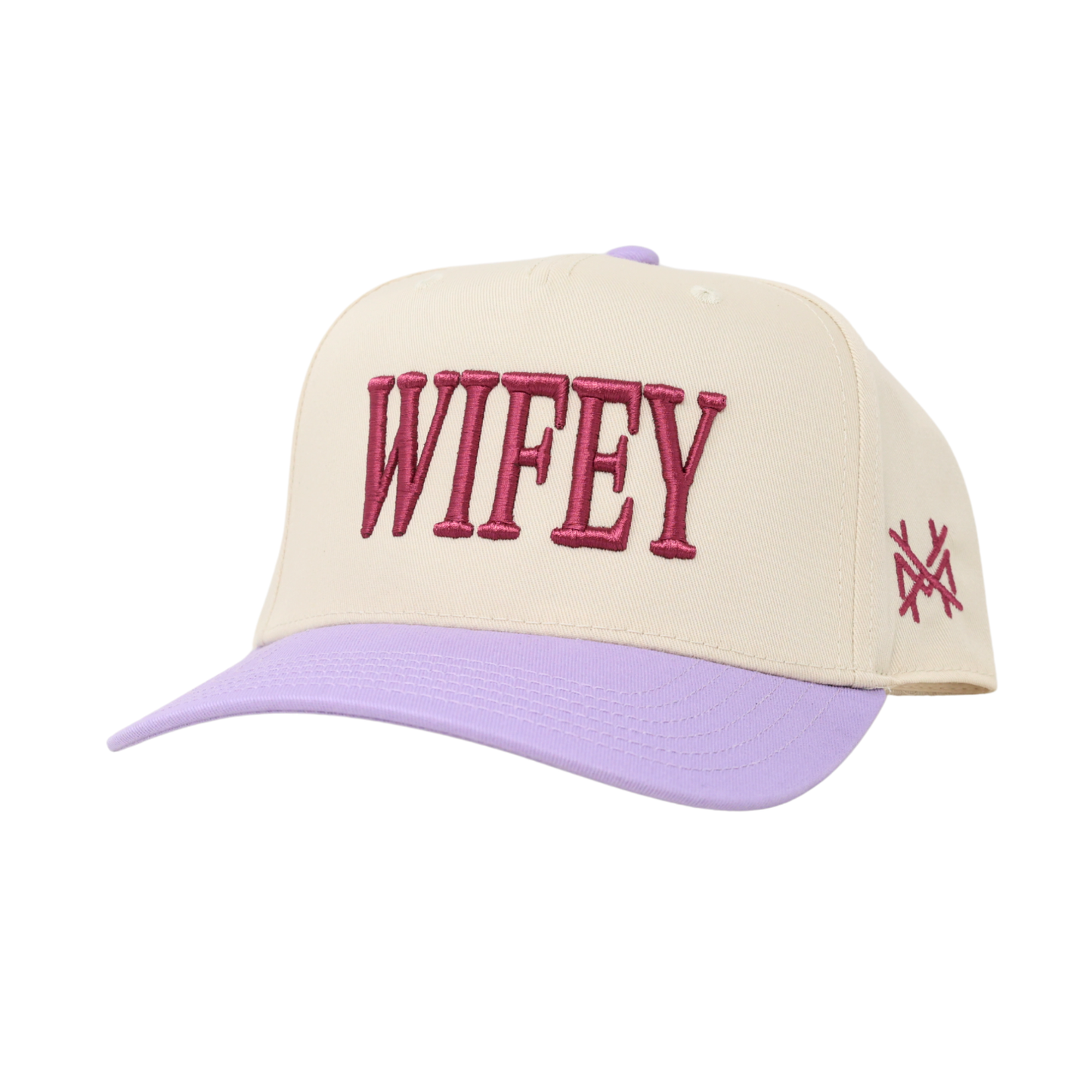 The Mad Hatter Co - Wifey Trucker Hat: Retro Black with Blue Thread