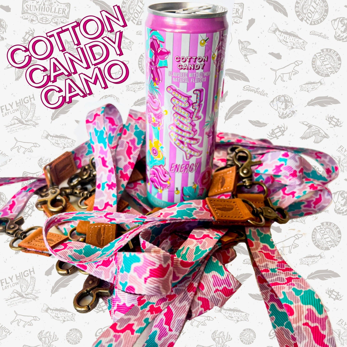 Ridge&Holler - Fly High Lay Low COTTON CANDY Camo Wrist Lanyard