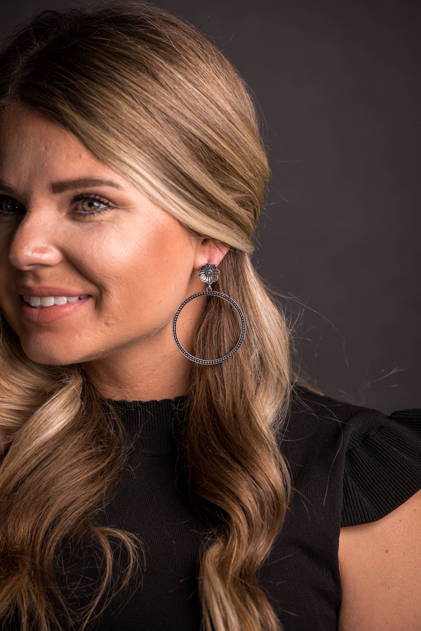 West & Co. - 4" Silver Wire Earring with Turquoise Charm