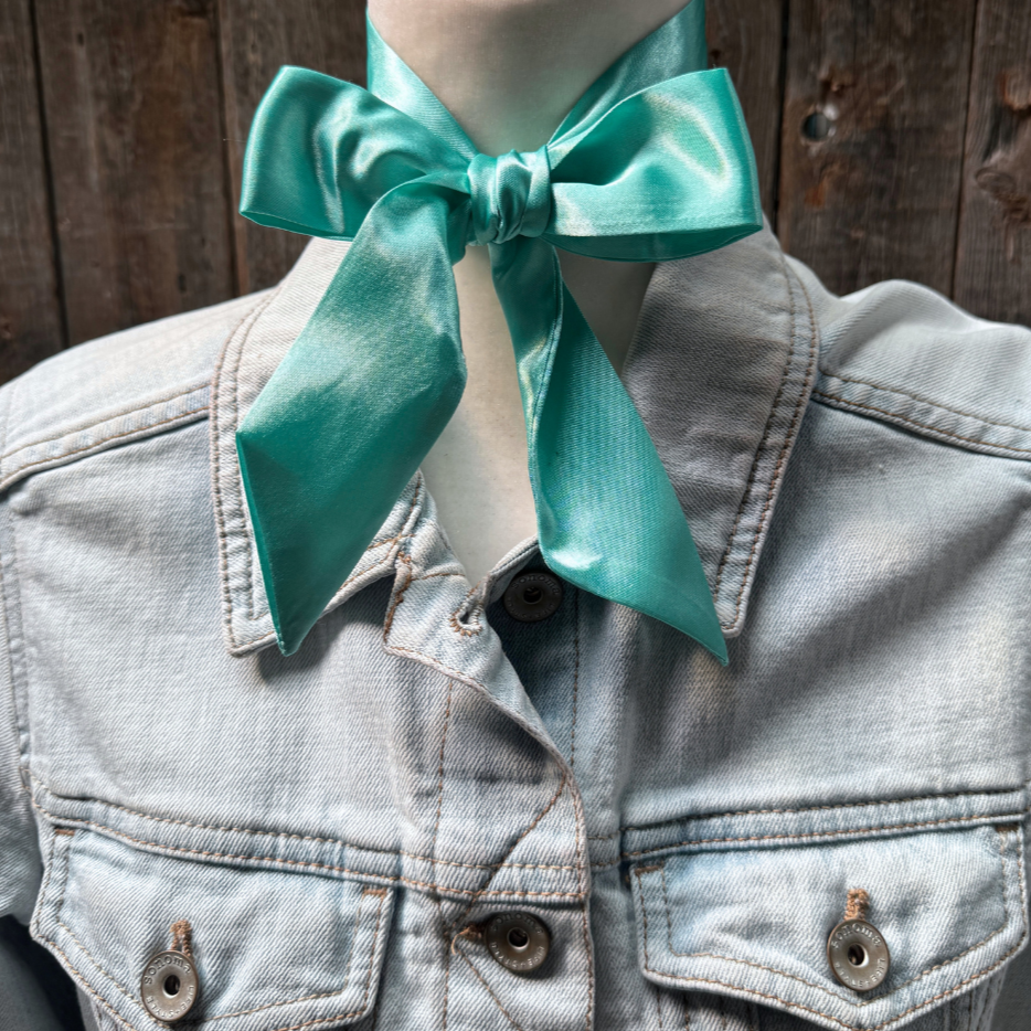 Rodeo Drive - Turquoise  Western Skinny Mini Wild Rag Scarf / Cowgirl Necktie #TW301