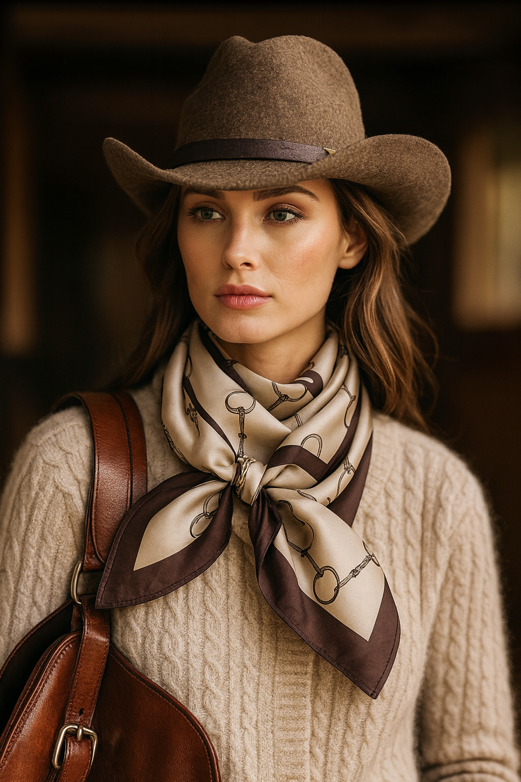 Westrian International - Western Equestrian Snaffle Bit Scarf 100% Silk