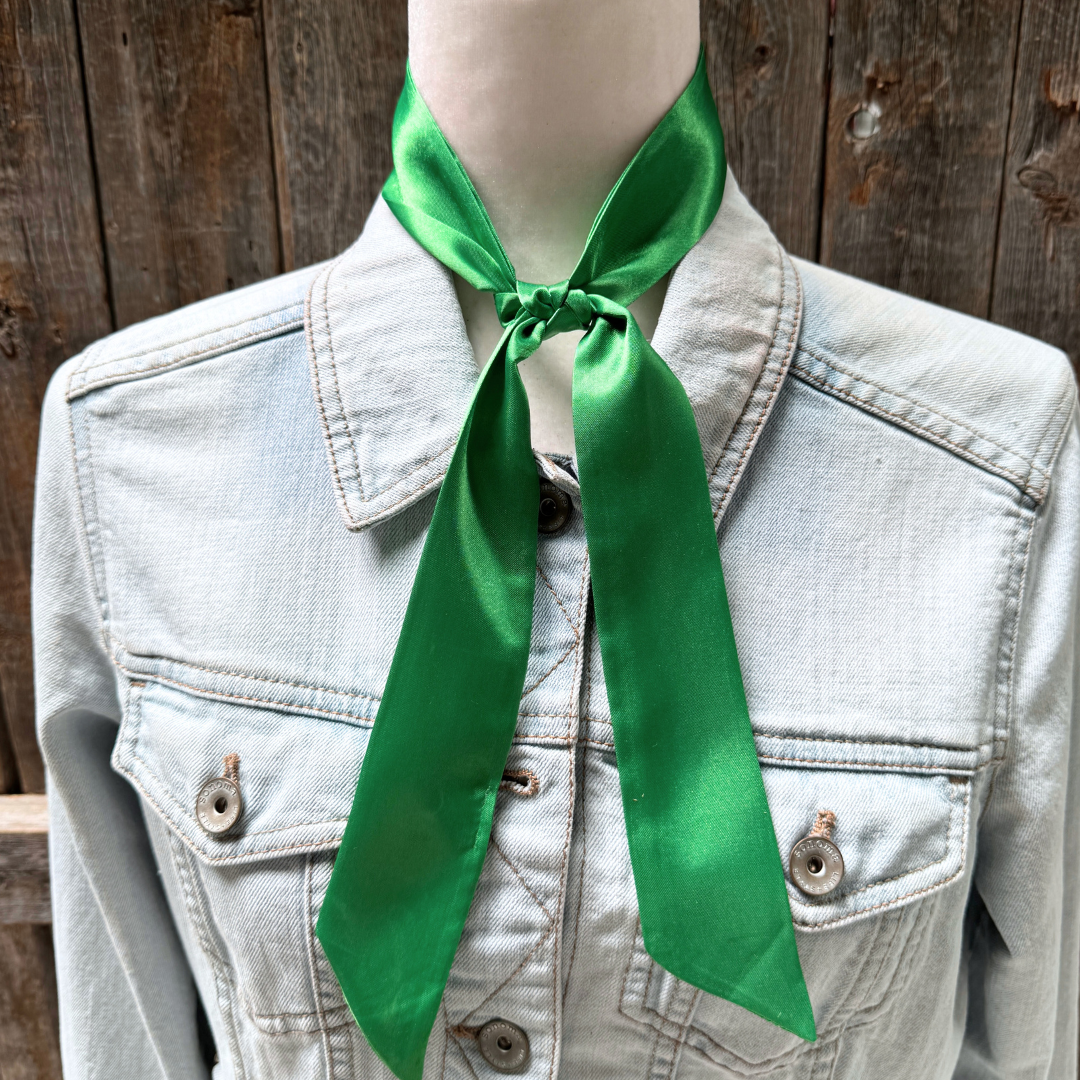 Rodeo Drive - Green Western Skinny Mini Wild Rag Scarf / Cowgirl Necktie  #TW310