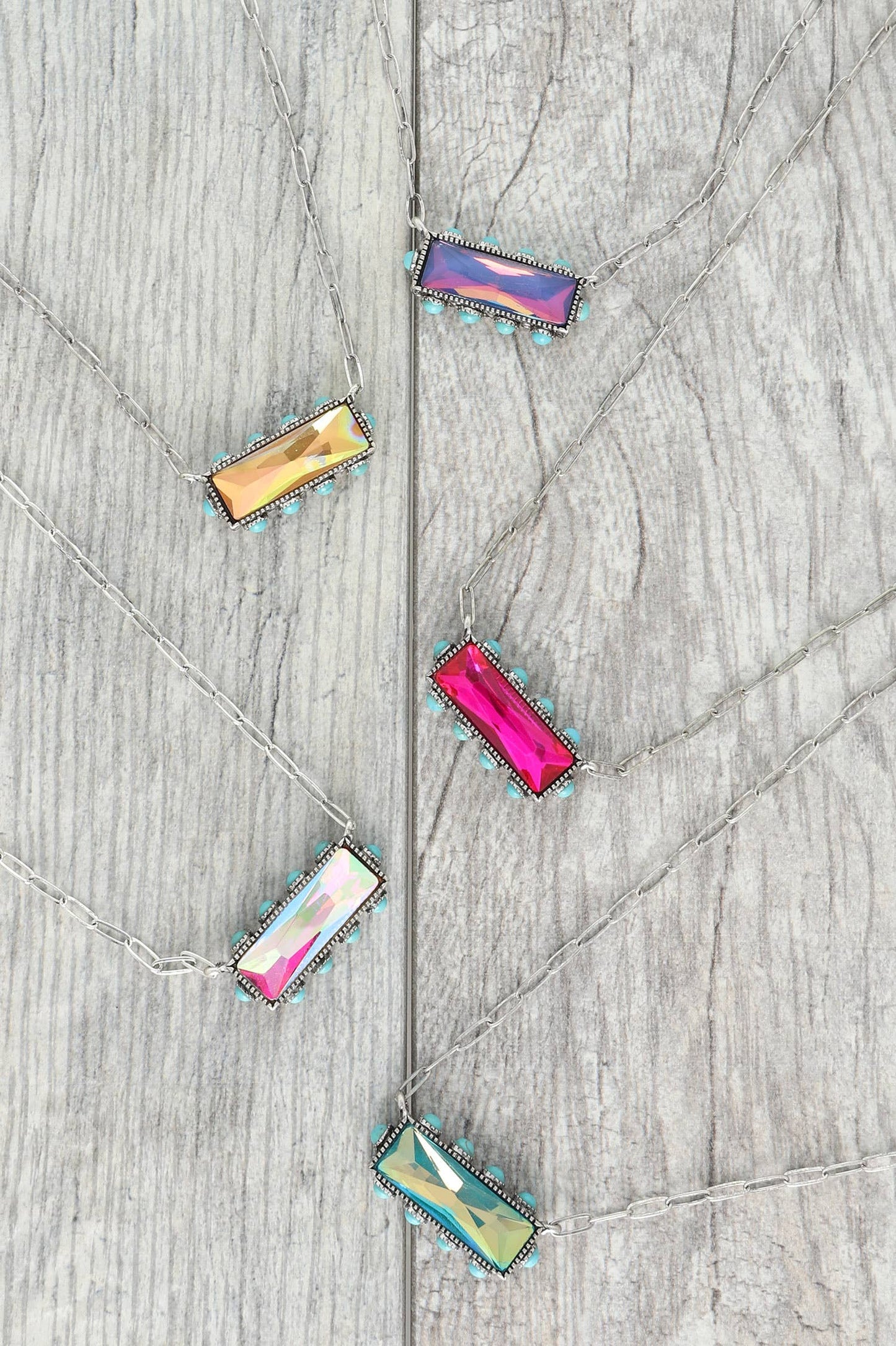 SP Sophia Collection - Western Horizontal Bar Gemstone Necklace: Crystal