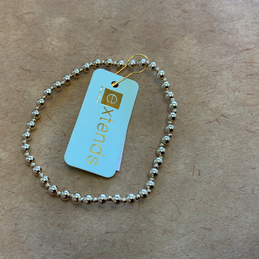 E NEWTON EXTENDS CLASSIC GRATEFUL PATTERN 4 MM BEAD BRACELET GOLD