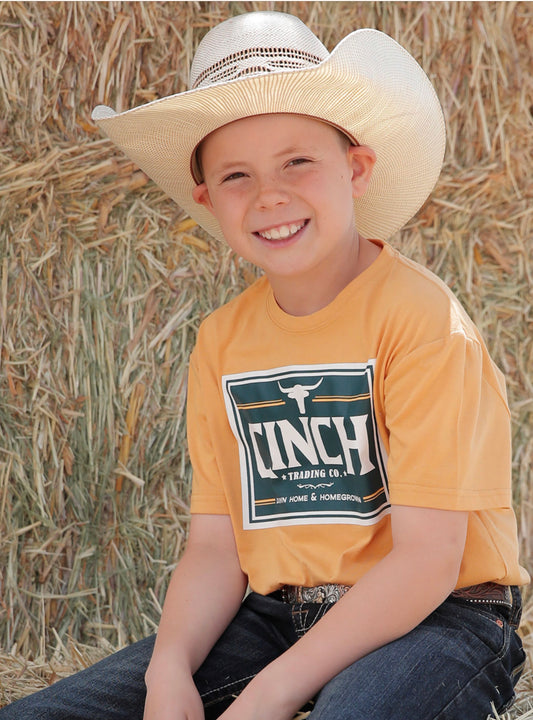 CINCH BOYS SHORT SLEEVE TEE IN GOLD