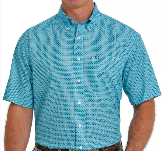 CINCH MENS SHORT SLEEVE ARENAFLEX PRINT BLUE