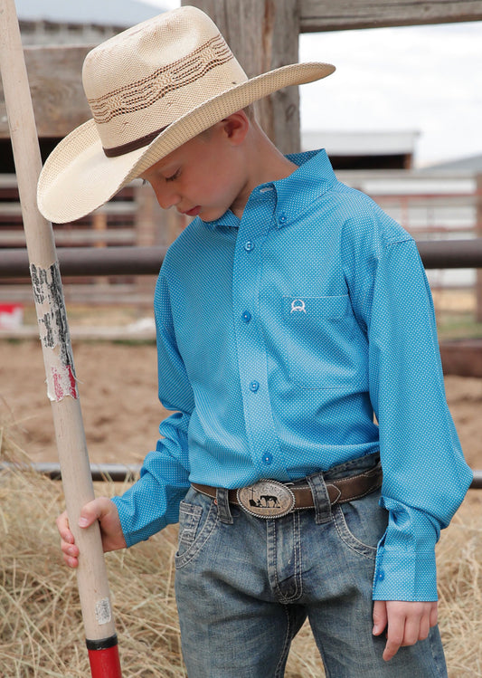CINCH BOYS LONG SLEEVE PRINT ARENAFLEX SHIRT