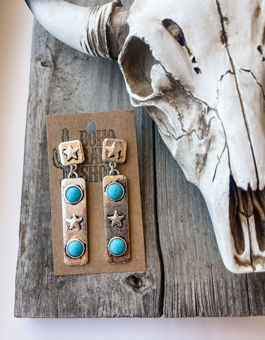 Boho Ranch Shop - Western Star Bar Stud Earrings