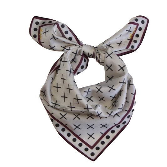 Whipin Wild Rags - Cream Cross Scarf