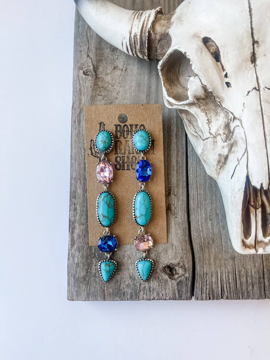 Boho Ranch Shop - Crystal Drop Western Earrings