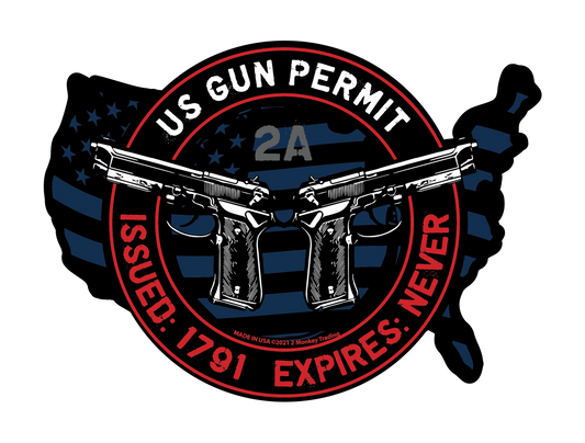 Patriot's Cave - US Gun Permit Expires Never 6x4 Magnet