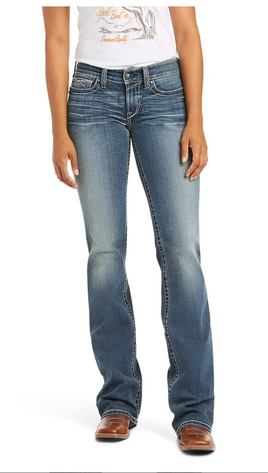 ARIAT WOMENS REAL MID RISE BOOT CUT