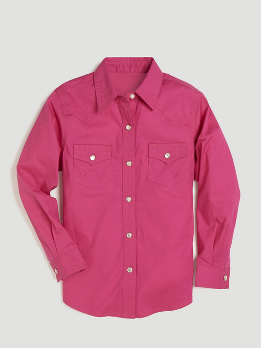 WRANGLER GIRLS WESTERN PEARL SNAP SHIRT