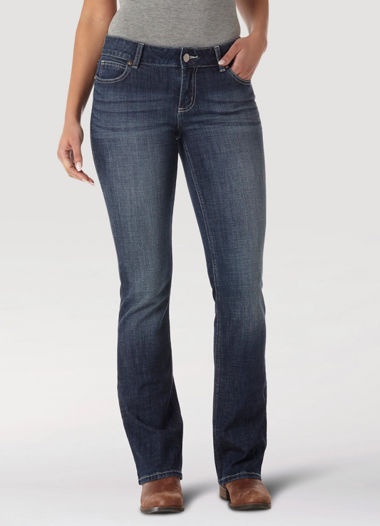 WRANGLER WOMENS PREMIUM DENIM BOOT CUT JEANS