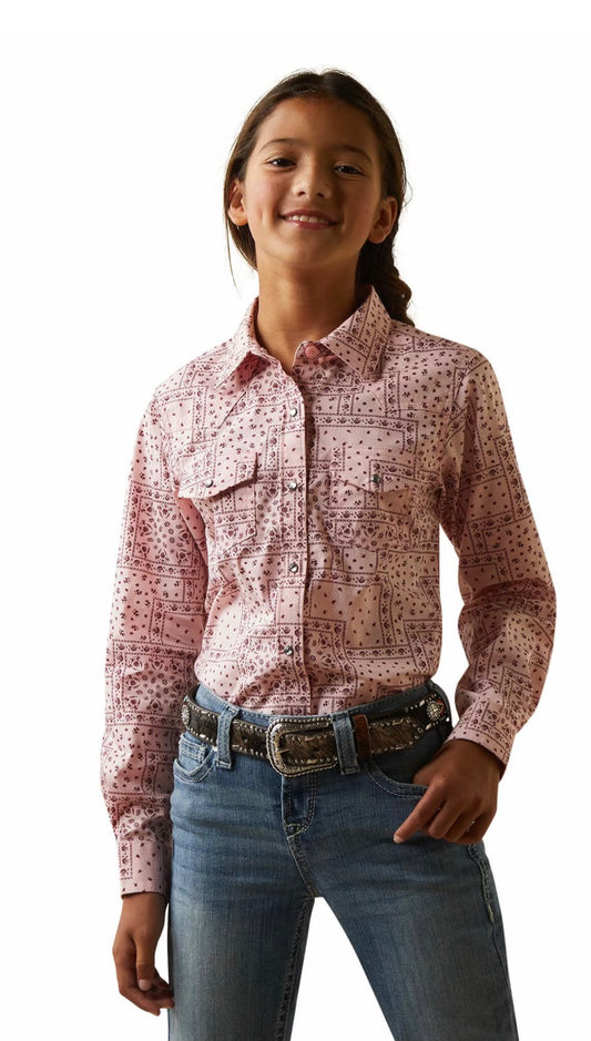 ARIAT GIRLS SNAP PAISLEY LONG SLEEVE SHIRT