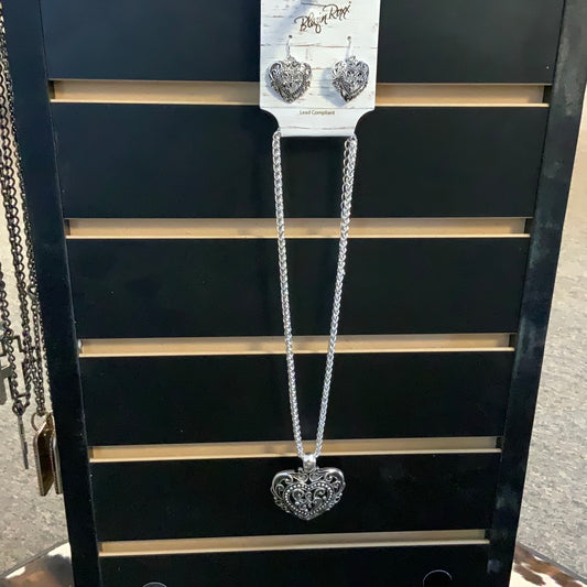 M&F SET FILIGREE HEART