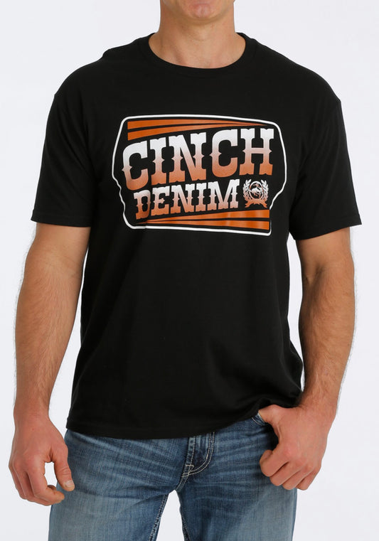 CINCH MENS DENIM TEE BLACK