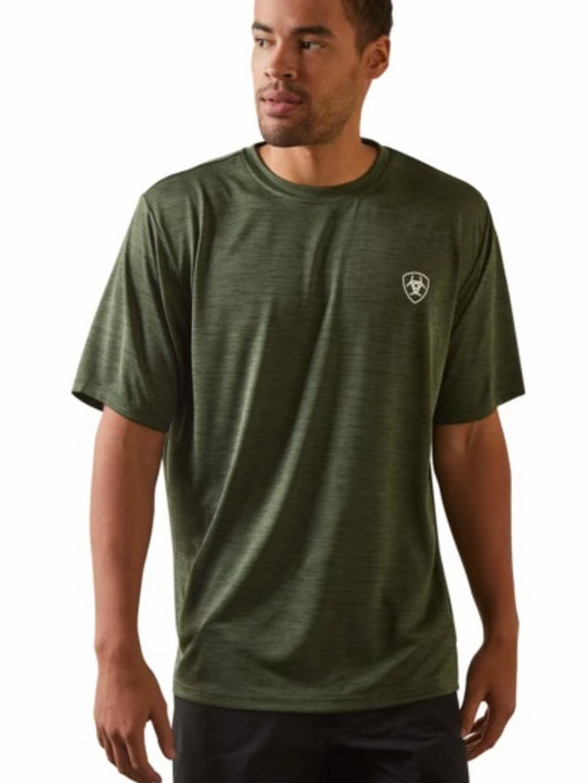 ARIAT MENS CHARGER STAMP SHORT SLEECE TEE KMB GREEN