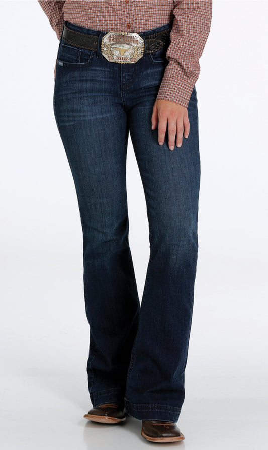 CINCH WOMENS LYNDEN INDIGO RINSE MODERATE RISE SLIM FIT TROUSER