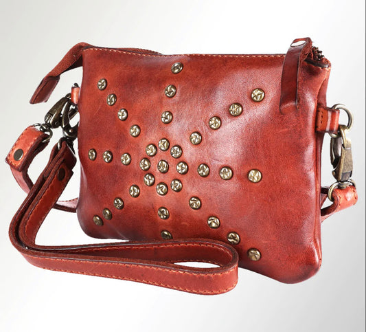SPAGHETTI WESTERN STAR STUDDED ZIP TOP PURSE