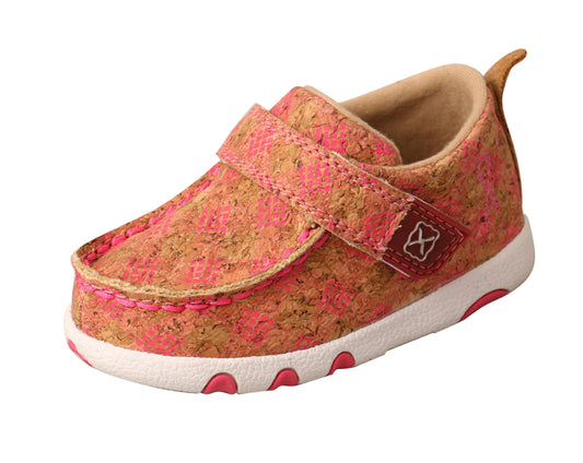 TWISTED X INFANT DRIVING MOC TAN/PINK
