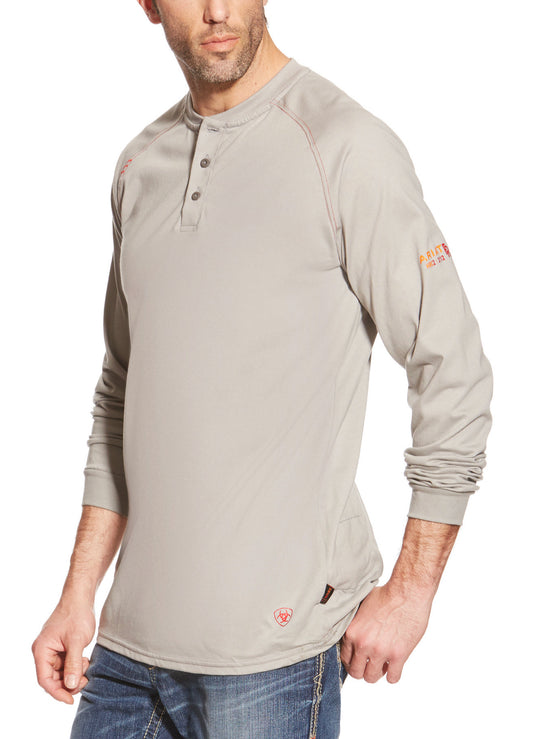 ARIAT MENS FR HENLEY LS TOP SILVER FOX