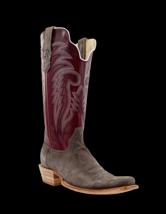 R WATSON CHARCOAL ROUGHOUT/BLACK SINATRA COWHIDE