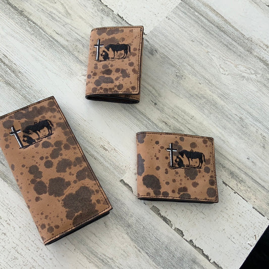 TWISTED X VINTAGE LEATHER EMBROIDERED PRAYING COWBOY XRC-103 WALLETS