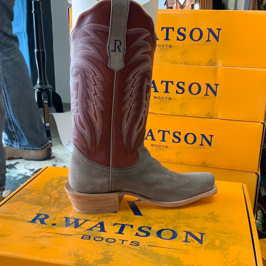 R WATSON CHARCOAL BRUSH OFF/DARK CHERRY SINATRA LADIES BOOT