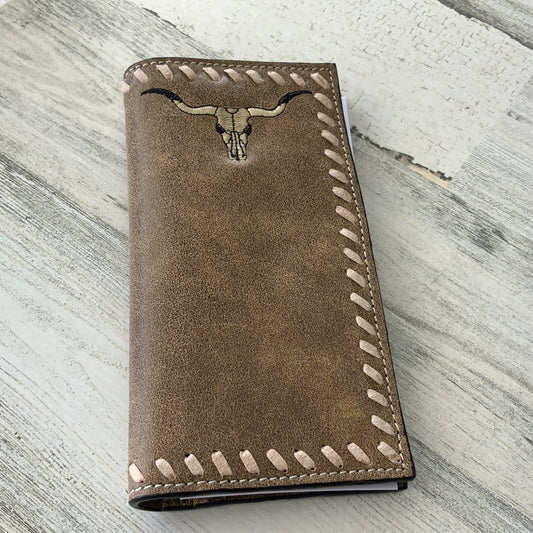 TWISTED X SOFT LEATHER EMBROIDERED LONGHORN XRC-15 RODEO WALLET