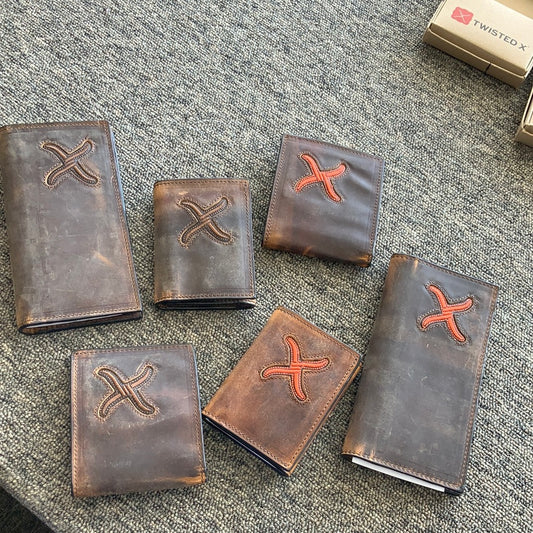 TWISTED X LOGO WALLETS WITH DISTRESSED LEATHER XH SERIES