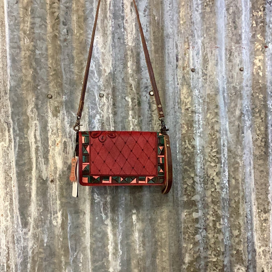 AMERICAN DARLING RED FLORAL WALLET CROSSBODY