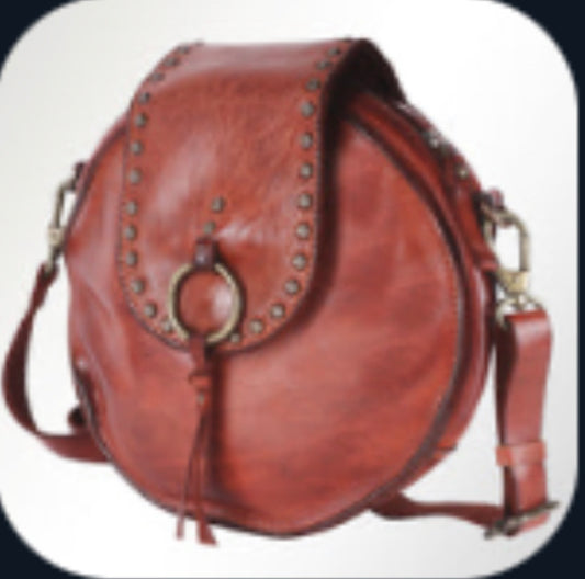 SPAGHETTI WESTERN ROUND LEATHER PURSE