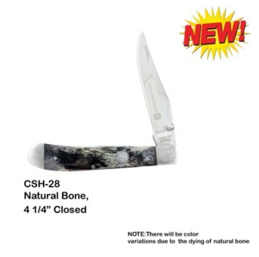 CIRCLE SH CUTLERY NATURAL BONE HANDLED FOLDING KNIFE CSH-28